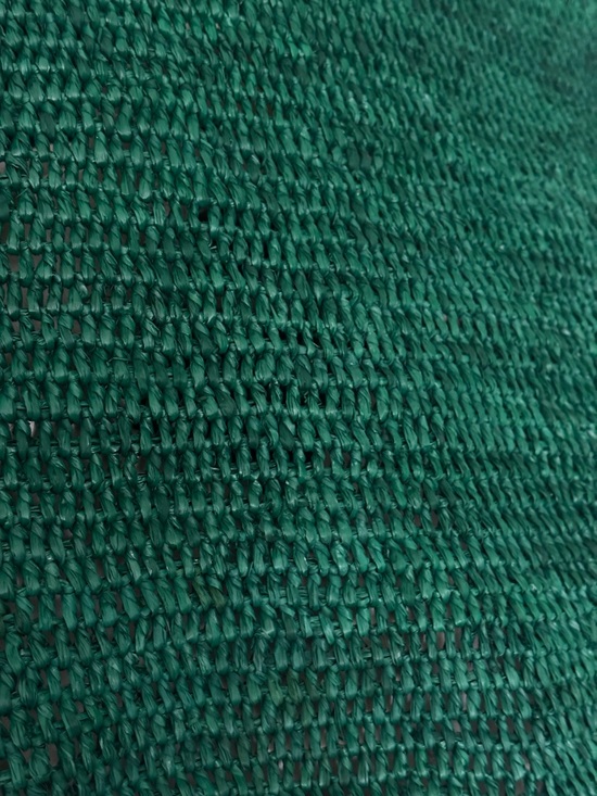 Large green raffia bag tote - Picture 4 of 7